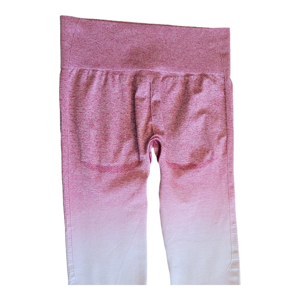 Gymshark Ombre Seamless High Rise Leggings Chalk Pink Beet Contour Leggings S
